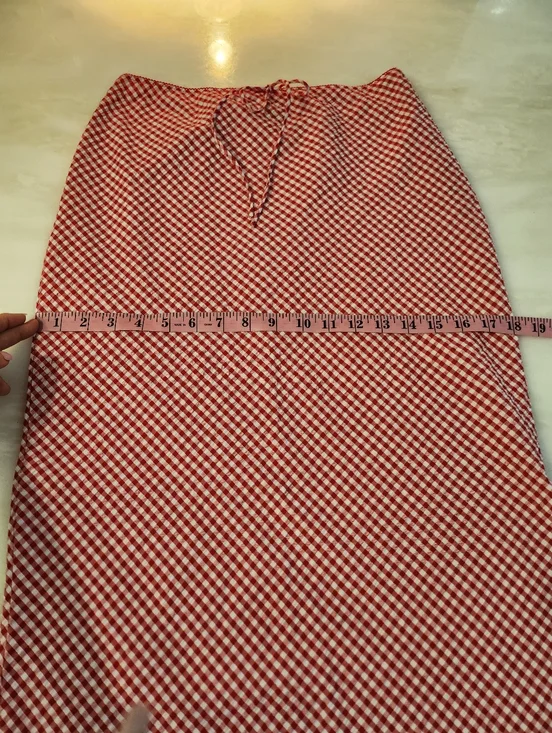 Wild Fable Seersucker Red And White Gingham Maxi Skirt - Picture 9 of 9